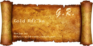 Gold Réka névjegykártya